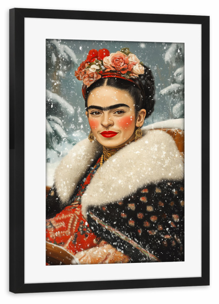 Poster mit Rahmen schwarz "Frida’s Winterzauber" artboxONE - Natur,Menschen,Weihnachten