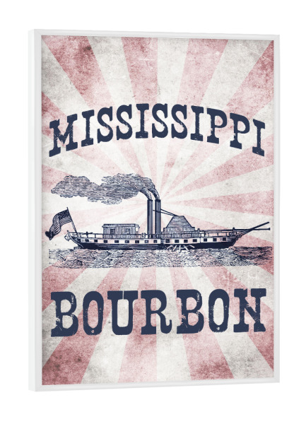 Poster mit weißem Rahmen "Bourbon vintage" artboxONE - Reise,Essen & Trinken,Reise / Länder,Männer,Essen & Trinken / Alkohol