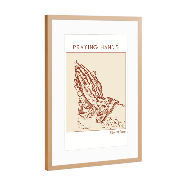 Poster mit Rahmen Kupfer "Betende Hände (1508)" artboxONE - Geometrie
