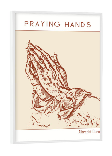 Poster mit weißem Rahmen "Betende Hände (1508)" artboxONE - Geometrie