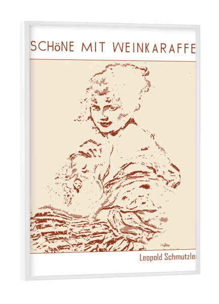 Poster mit weißem Rahmen "Schöne Mit Weinkaraffe" artboxONE - Abstrakt