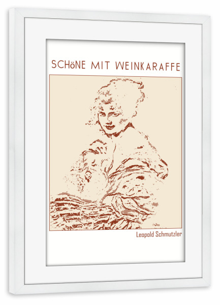 Poster mit Rahmen weiß "Schöne Mit Weinkaraffe" artboxONE - Abstrakt