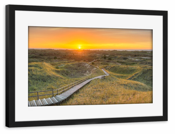 Poster mit Rahmen schwarz "Aussichtsdüne in Norddorf" artboxONE - Natur,Reise,Reise / Strand und Meer