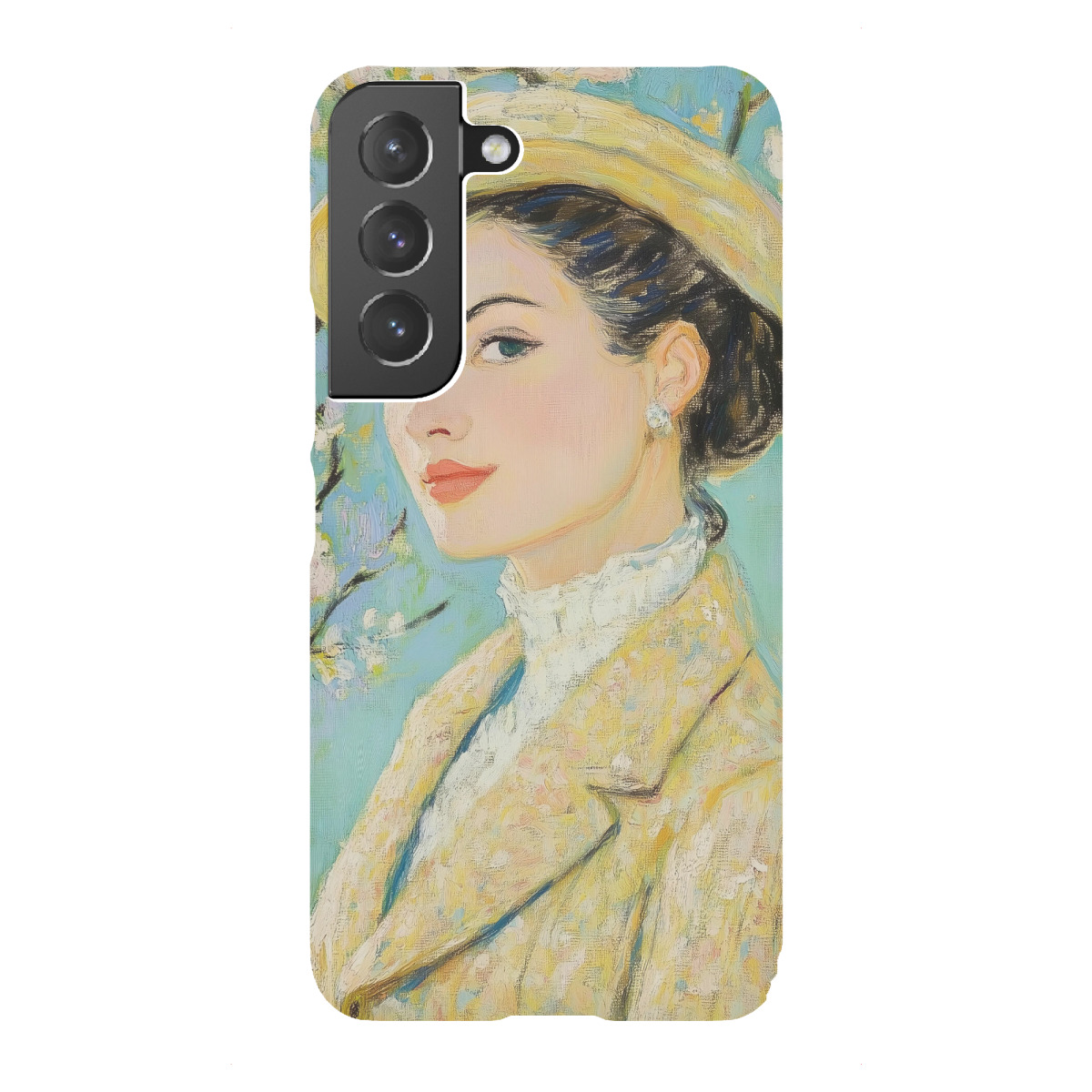 "Frau in gelber Jacke"für Samsung Galaxy - Premium-Case Handyhülle artboxONE