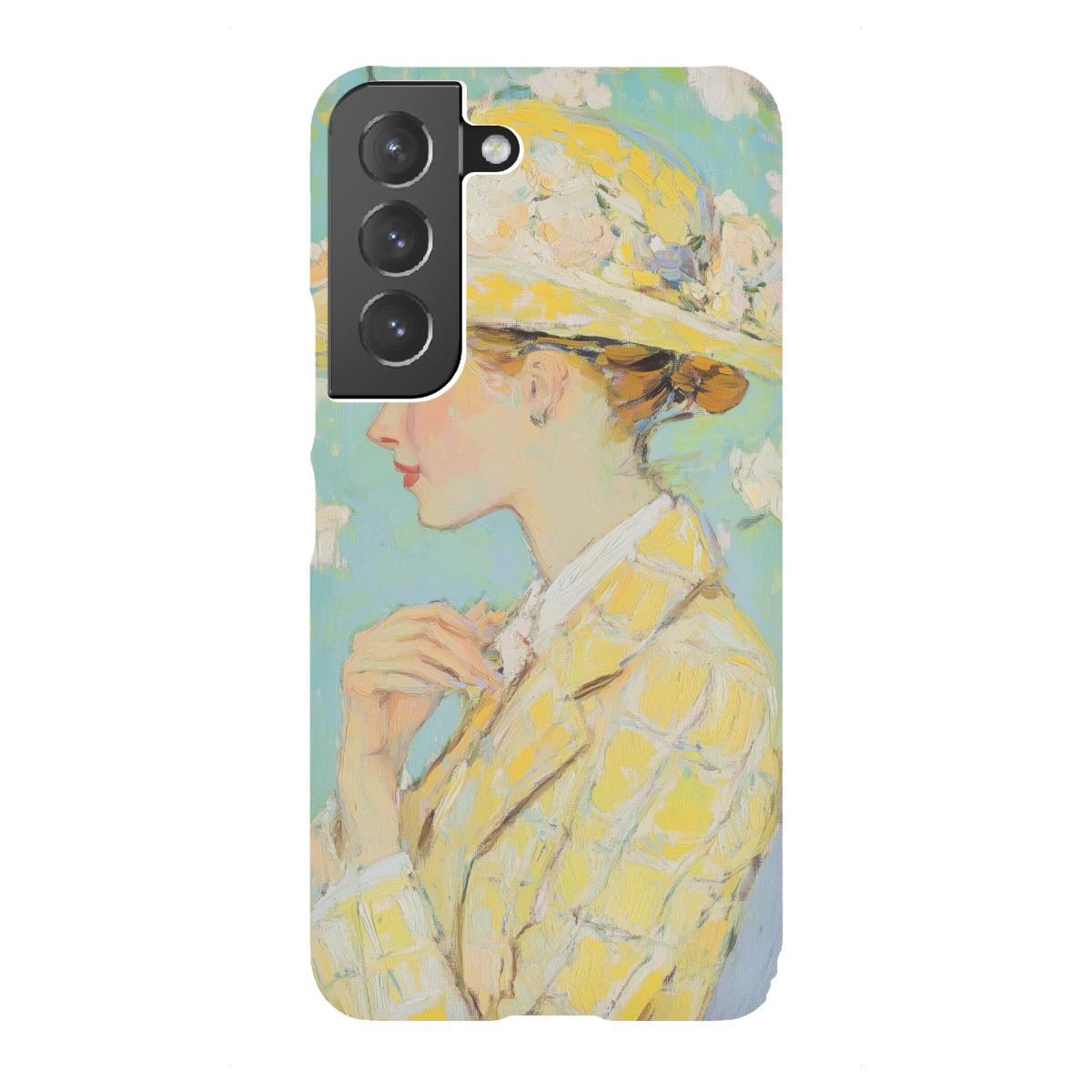 "Frau in gelber Tweedjacke"für Samsung Galaxy - Premium-Case Handyhülle artboxONE