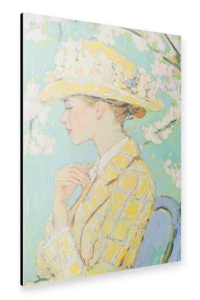 Alu-Dibond "Frau in gelber Tweedjacke" 75x50 cm artboxONE