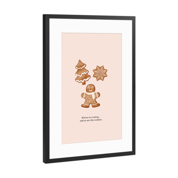 Poster mit Rahmen Schwarz (Metallic) "Und das gilt auch für die Kekse" artboxONE - Essen & Trinken,Weihnachten,Lustig