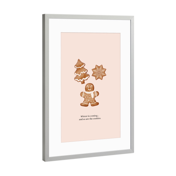 Poster mit Rahmen Silber "Und das gilt auch für die Kekse" artboxONE - Essen & Trinken,Weihnachten,Lustig