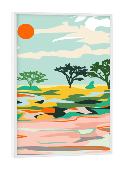 Poster mit weißem Rahmen "Echos der Sahara" artboxONE - Natur