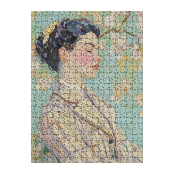 Puzzle Ravensburger "Frau in Tweedjacke" artboxONE - Abstrakt,Menschen,Fashion - Frau,Mädchen,Weiblich,Frauenporträt,Tweedjacke,Damenjacke,Mode,Jacke