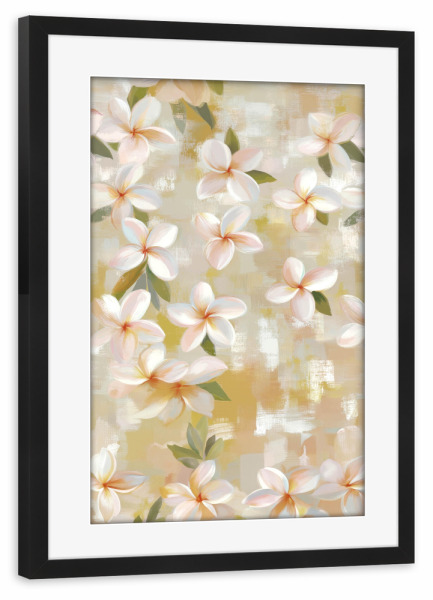 Poster mit Rahmen schwarz "Frangipani blüht" artboxONE - Natur,Floral