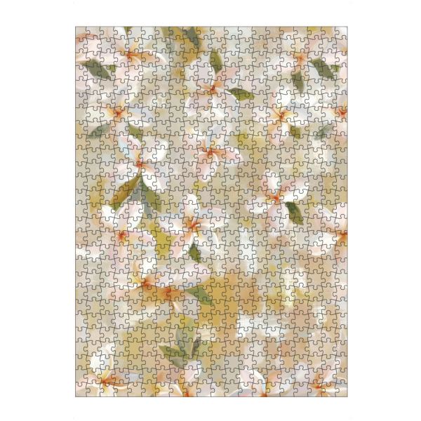 artboxONE Puzzle "Frangipani blüht" artboxONE - Natur,Floral - Frangipani,Blumen,Tropisch,Illustration,Neutraltöne,Malerei,Glücklich,Gelb,Friedlich