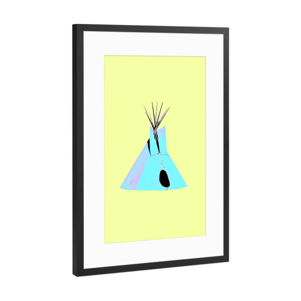 Poster mit Rahmen Schwarz (Metallic) "Teepee Pop Art" artboxONE - Reise,Für Kinder,Reise / Länder