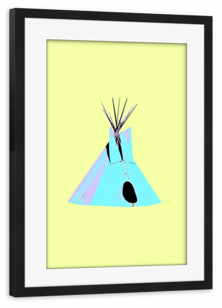 Poster mit Rahmen schwarz "Teepee Pop Art" artboxONE - Reise,Für Kinder,Reise / Länder