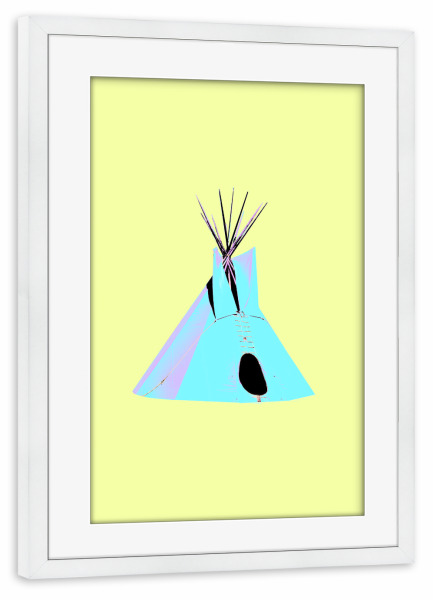 Poster mit Rahmen weiß "Teepee Pop Art" artboxONE - Reise,Für Kinder,Reise / Länder