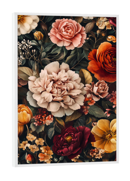 Poster mit weißem Rahmen "Blumengarten E (matart)" artboxONE - Natur,Floral - Flowers,Garden,Nature,Modern,Art