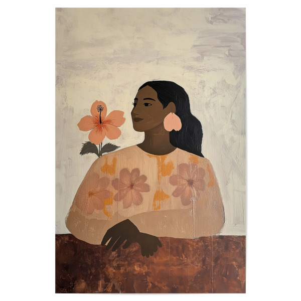 Poster 30x20 cm "Wahine mit Hibiskus" artboxONE - Menschen
