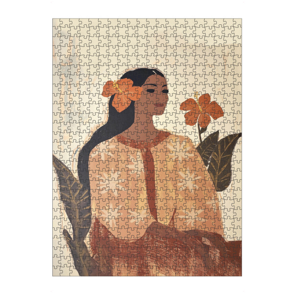 artboxONE Puzzle "Wahine Tropical" artboxONE - Menschen - Illustration,Painting,Female,Woman,Form,Figure,Tropical,Island,Hibiscus