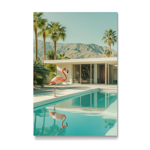 Flamingo am Pool Art