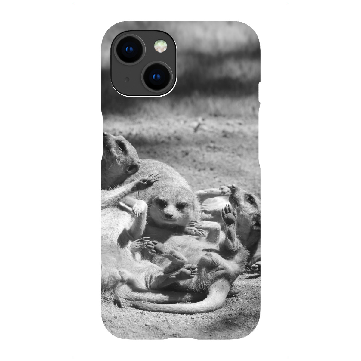 "Erdmännchen Chaos Familie sw"für iPhone - Premium-Case Handyhülle artboxONE