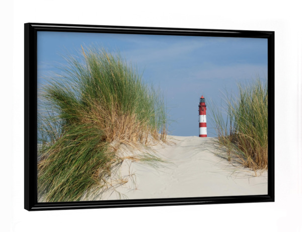 Poster mit schwarzem Rahmen "Leuchtturm Insel Amrum" artboxONE - Natur,Reise,Architektur - Leuchtturm,Insel amrum,Strand