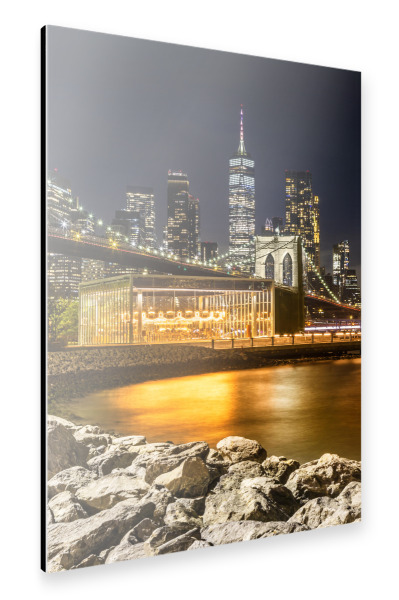 Alu-Dibond "Manhattan Impression aus Brooklyn" 30x20 cm artboxONE