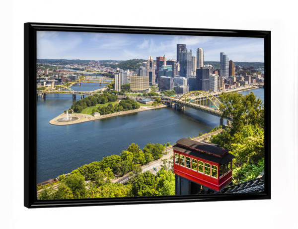 Poster mit schwarzem Rahmen "Pittsburgh mit Duquesne Incline" artboxONE - Städte,Reise,Architektur,Städte / Weitere