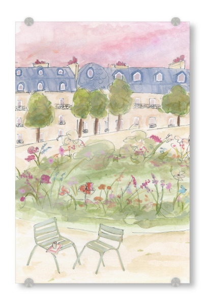 Acrylglasbild "Pariser Garten" artboxONE - Reise,Floral,Architektur,Städte / Paris,Für Mama
