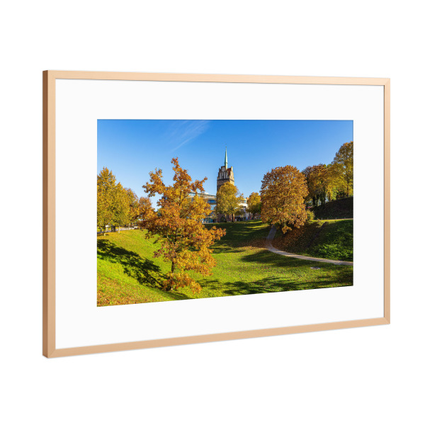 Poster mit Rahmen Kupfer "Herbst am Kröpeliner Tor" artboxONE - Städte,Natur,Reise,Architektur