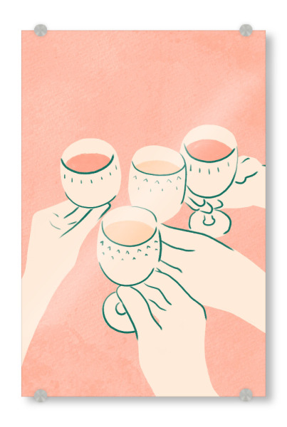 Acrylglasbild "Prost auf gute Zeiten" artboxONE - Abstrakt,Essen & Trinken / Alkohol