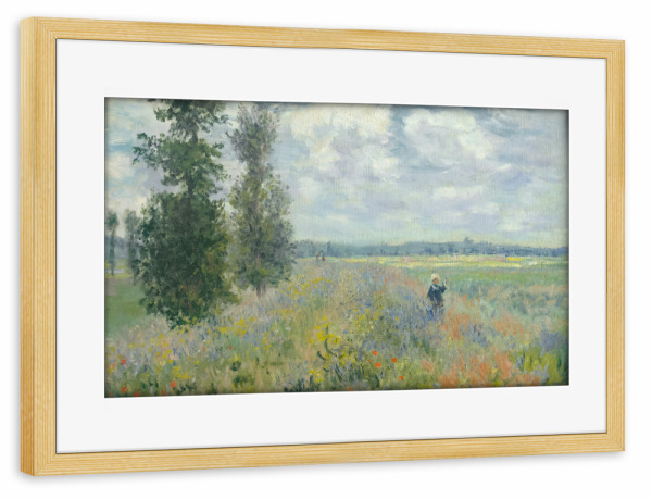 Poster mit Rahmen kiefer "Poppy Fields near Argenteuil" artboxONE - Natur,Reise,Für Mama,Für Papa