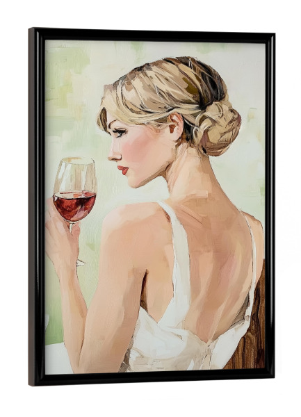Poster mit schwarzem Rahmen "Wein und Weiblichkeit" artboxONE - Menschen,Essen & Trinken / Alkohol