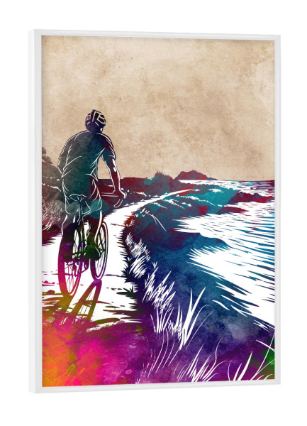Poster mit weißem Rahmen "Fahrradsportkunst P" artboxONE - Sport,Sport / Motivation - Fahrrad,Radfahren,Fahrrad,Biker,Radfahrer,Grafik,Sport
