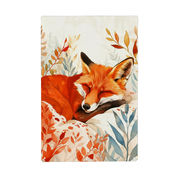 Metall Poster "Fuchs Tierkunst B" artboxONE - Tiere - Fuchs,Tier,Tiere,Grafik,Illustration - Blechschild