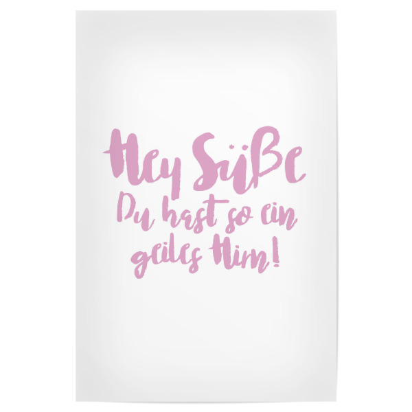 Poster 30x20 cm "Geiles Hirn (Rosa)" artboxONE - Typografie,Für Kinder,Menschen,Lustig