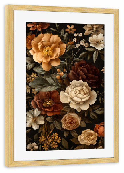 Poster mit Rahmen kiefer "Blumengarten D (matart)" artboxONE - Natur,Floral - Blumen,Garten,Natur,Modern,Kunst
