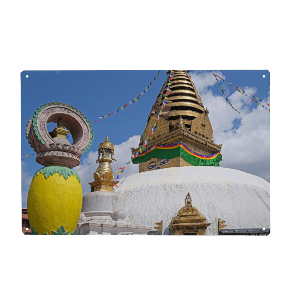 Metall Poster "Nepal" artboxONE - Reise,Architektur,Reise / Länder - Nepal,Kathmandu,Tempel - Blechschild