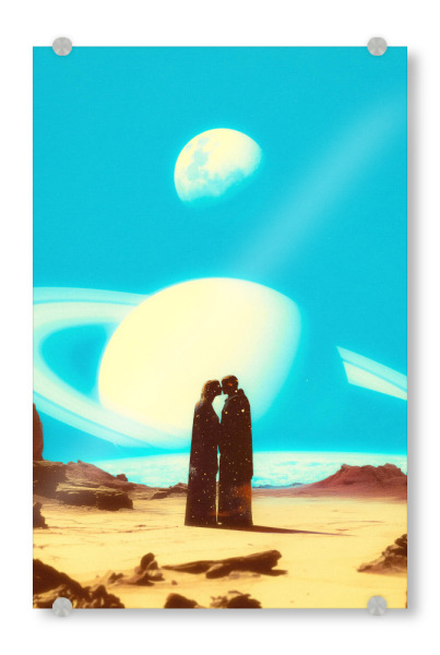 Acrylglasbild "Sich auf dem Mars verlieben" artboxONE - Menschen,Liebe,Für Mama,Galaxy