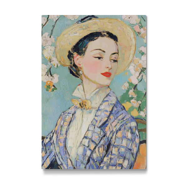 Galerie-Print "Frau trägt Tweedjacke" 75x50 cm artboxONE