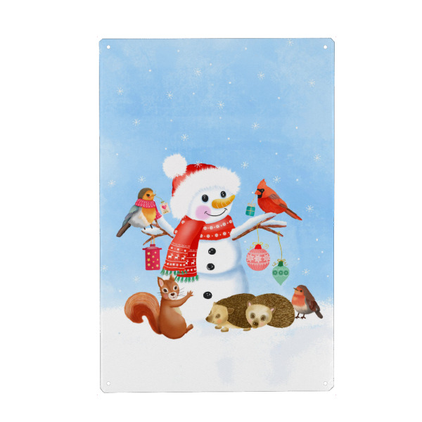 Holzbild "Weihnachts-Schneemann" artboxONE - Für Kinder,Tiere,Weihnachten