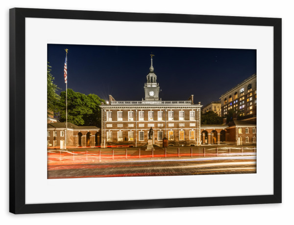 Poster mit Rahmen schwarz "Independence Hall Philadelphia" artboxONE - Städte,Reise,Architektur,Städte / Weitere
