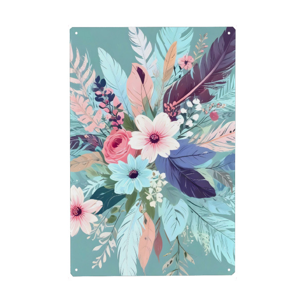 Holzbild "Puderblaue Blüte" artboxONE - Floral - Blau,Geblümt,Blühen,Botanisch,Pastell,Jahrgang,Blumen,Frühling,Winter,Böhmisch,Boho,Gedämpft,Pflanzen
