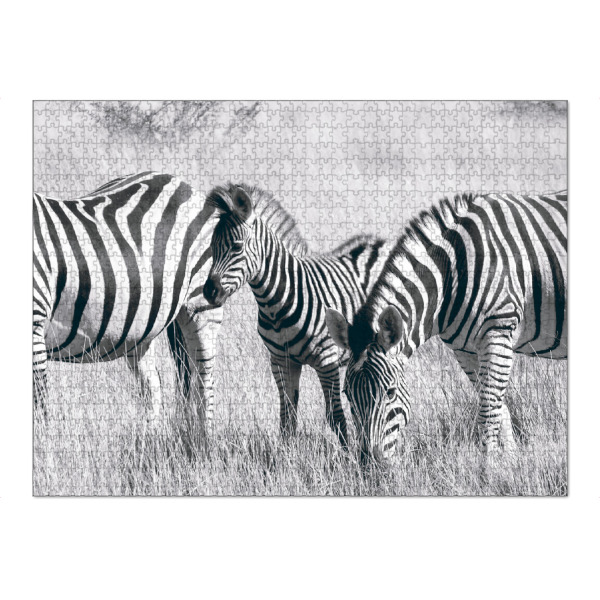 Puzzle Ravensburger "Zebras im Busch" artboxONE - Natur,Reise,Tiere,Schwarzweiß,Reise / Afrika