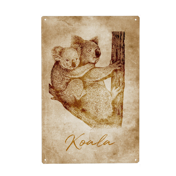Holzbild "Koala vintage" artboxONE - Reise,Tiere,Reise / Länder