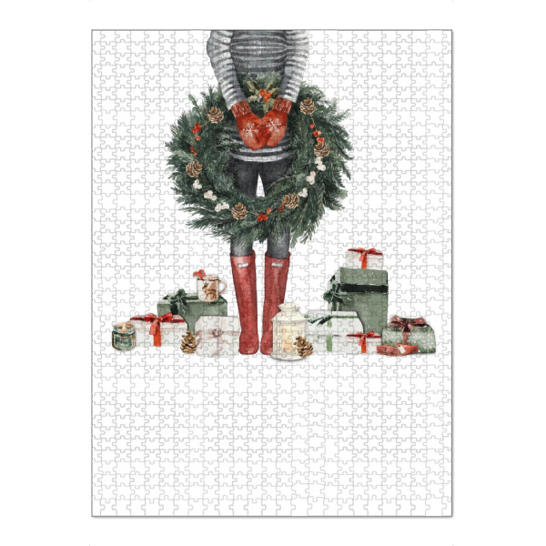 Puzzle Ravensburger "Cottage Christmas Girl" artboxONE - Für Kinder,Weihnachten,Für Mama,Für Papa