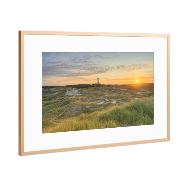 Poster mit Rahmen Kupfer "Sonnenaufgang auf Amrum" artboxONE - Natur,Reise,Reise / Strand und Meer