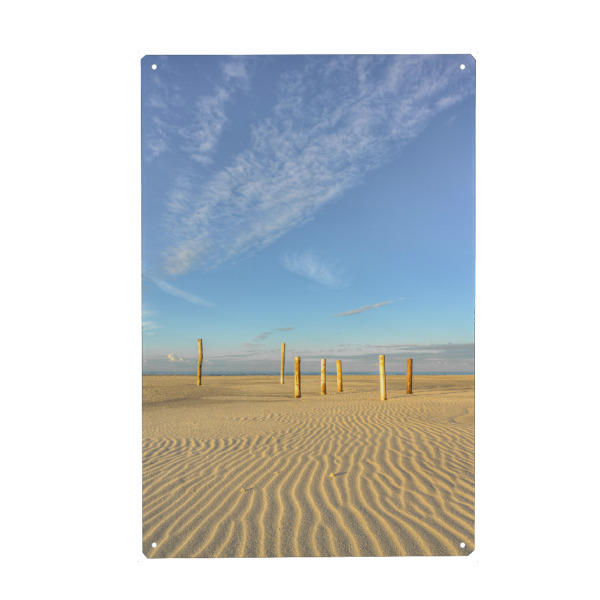 Holzbild "Pfähle auf dem Amrumer Kniepsand" artboxONE - Natur,Reise,Reise / Strand und Meer