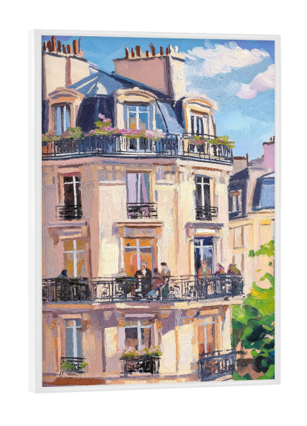 Poster mit weißem Rahmen "Paris im blauen Himmel" artboxONE - Reise,Essen & Trinken,Abstrakt,Städte / Paris,Fashion