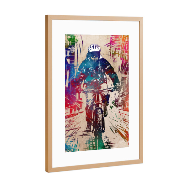 Poster mit Rahmen Kupfer "Citybike Sportart I" artboxONE - Sport,Sport / Sommerspiele - Fahrrad,Fahrrad,Stadtrad,Sport,Grafik