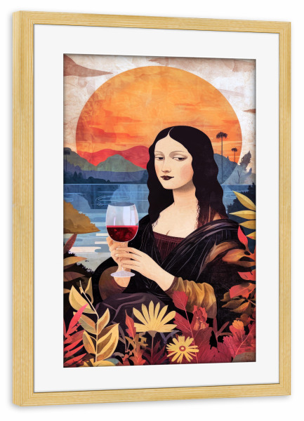 Poster mit Rahmen kiefer "Lisa Chillout-Porträt" artboxONE - Menschen - Lisa,Mona lisa,Porträt,Chillen,Entspannen,Frau
